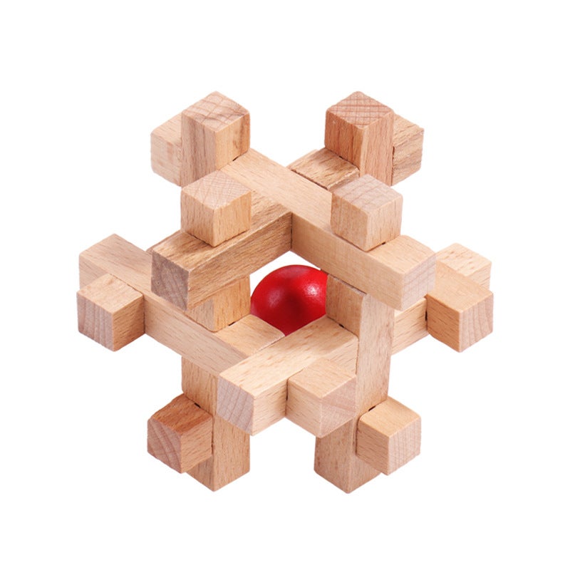 Children'S Educational Gifts Mortise And Tenon Kongming Lock Luban Lock Full Set Of Wooden Year-Old Suit Gift Toys Nostalgic - Image 1